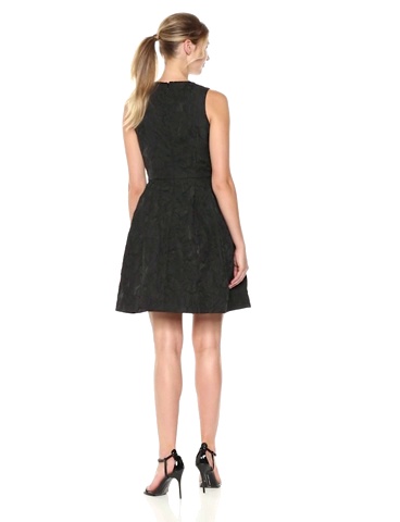 Price:$130.68    Ivanka Trump Women's Socail Beaded Fit and Flare Dress, Black, 6  Clothing