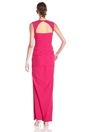 Price:$142.79    Nicole Miller Women's Felicity Square-Neck Gown, Watermelon, 12  Clothing