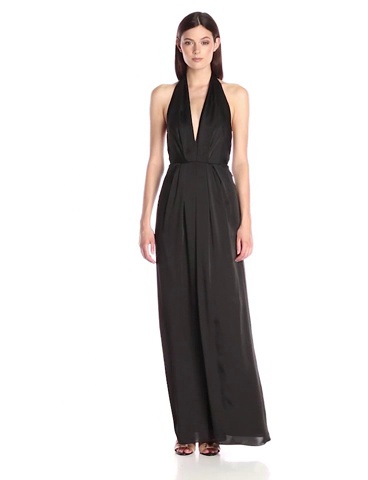 Price:$61.99    Jill Jill Stuart Women's Halter Deep-v Matte Charmuese Gown  Clothing