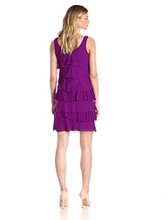 Price:$67.26    S.L. Fashions Women's Solid Pleated Tiered Dress  Clothing