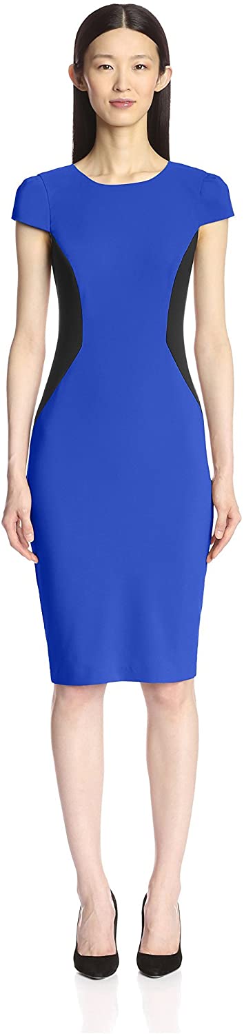 Price:$32.34    SOCIETY NEW YORK Women's Colorblocked Cap Sleeve Dress  Clothing