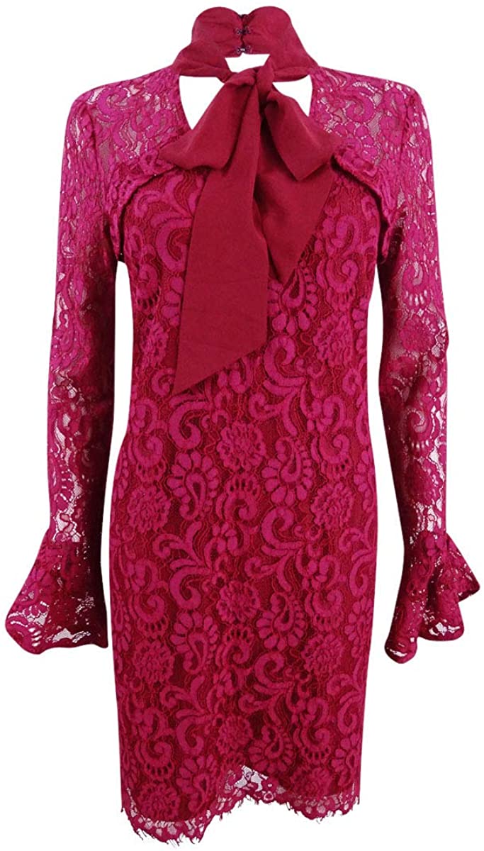 Price:$39.99    Adelyn Rae Womens Lace Above Knee Cocktail Dress Red M  Clothing