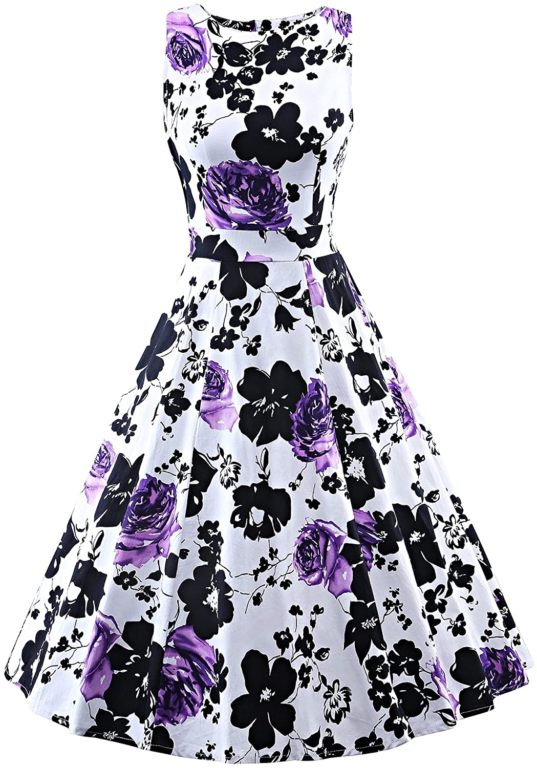 Price:$26.99 Women's Retro Swing Dresses Vintage Sleeveless Dresses for Party at Amazon Women’s Clothing store