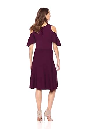 Price:$36.48 Eliza J Women's Cold Shoulder Fit and Flare Dress at Amazon Women’s Clothing store