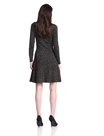 Price:$39.00    Joie Women's Romula Leopard Jacquard Fit and Flare Dress, Medium  Clothing