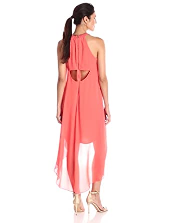 Price:$79.77    S.L. Fashions Women's Jewlel Neck Hi Lo Dress  Clothing