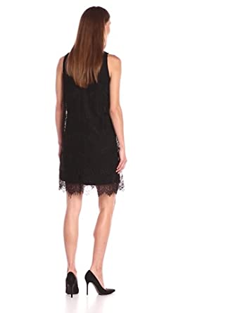 Price:$61.51    Tiana B Women's Scalloped Eyelash Lace Dress with Back Keyhole and Sleeveless, Black, 10  Clothing
