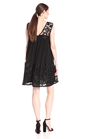 Price:$158.64    Adrianna Papell Women's Lace Yoke Soft Dress with Shirring, Black, 12  Clothing