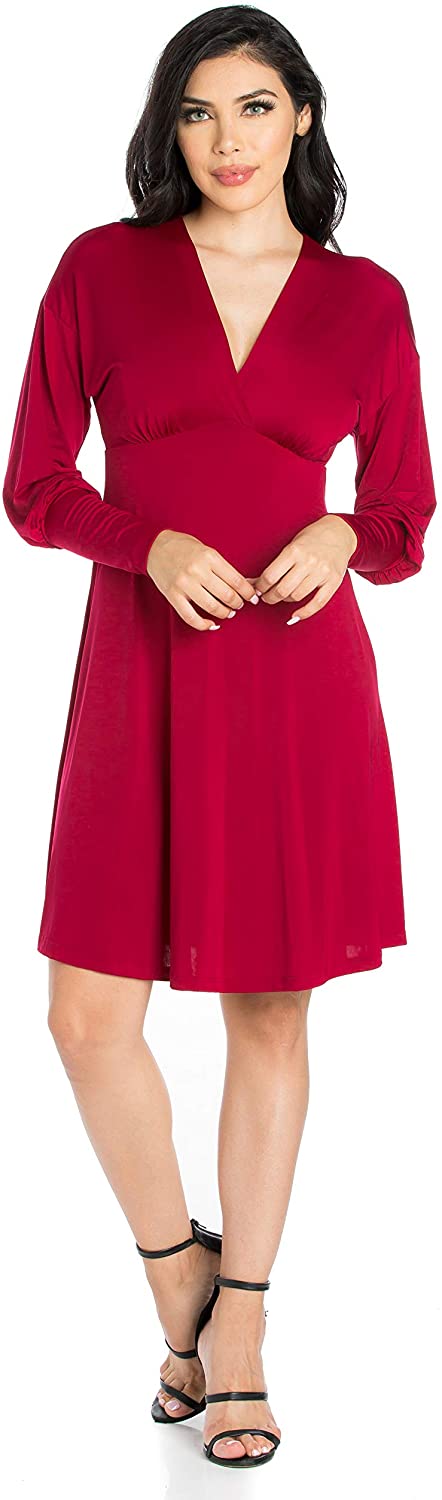 Price:$28.99 24seven Comfort Apparel Women's Drop Shoulder Long Sleeve V Neck Maxi Dress - Made in USA - (Sizes S-1XL) at Amazon Women’s Clothing store