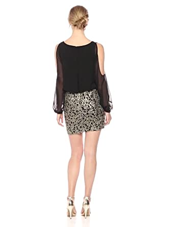 Price:$164.57    Aidan by Aidan Mattox Women's Metallic Soutache Blouson Dress  Clothing