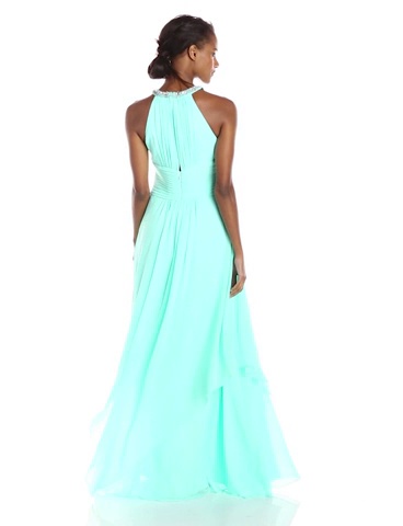 Price:$241.35    Donna Morgan Women's Siena Beaded Halter Spearmint  Clothing