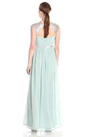 Price:$69.99    Adrianna Papell Women's Long Gown with Beading  Clothing