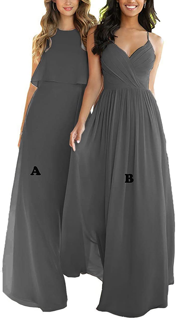 Price:$79.99 Nicefashion Women's Empire A Line Chiffon Bridesmaid Dresses Open Back Formal Prom Gown at Amazon Women’s Clothing store