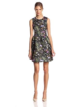 Price:$49.43    Glamorous Women's Floral Print Fit and Flare Dress, Dark, Small  Clothing