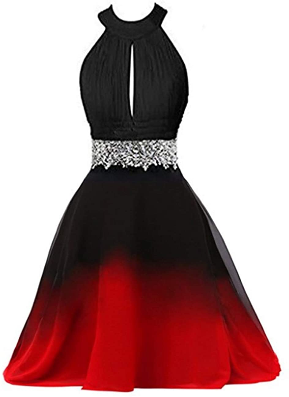 Price:$59.00    FWVR Ombre Short Prom Dresses for Juniors Beaded Gradient Homecoming Party Dress 2020  Clothing