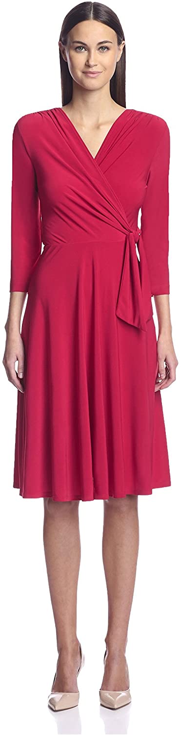 Price:$49.00    SOCIETY NEW YORK Women's Surplice Dress, Red, 10 US  Clothing