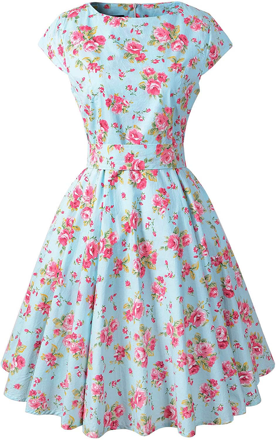 Price:$19.90 Chicanary Women's 1950s Vintage Cocktail Party Swing Dress Cap-Sleeve at Amazon Women’s Clothing store