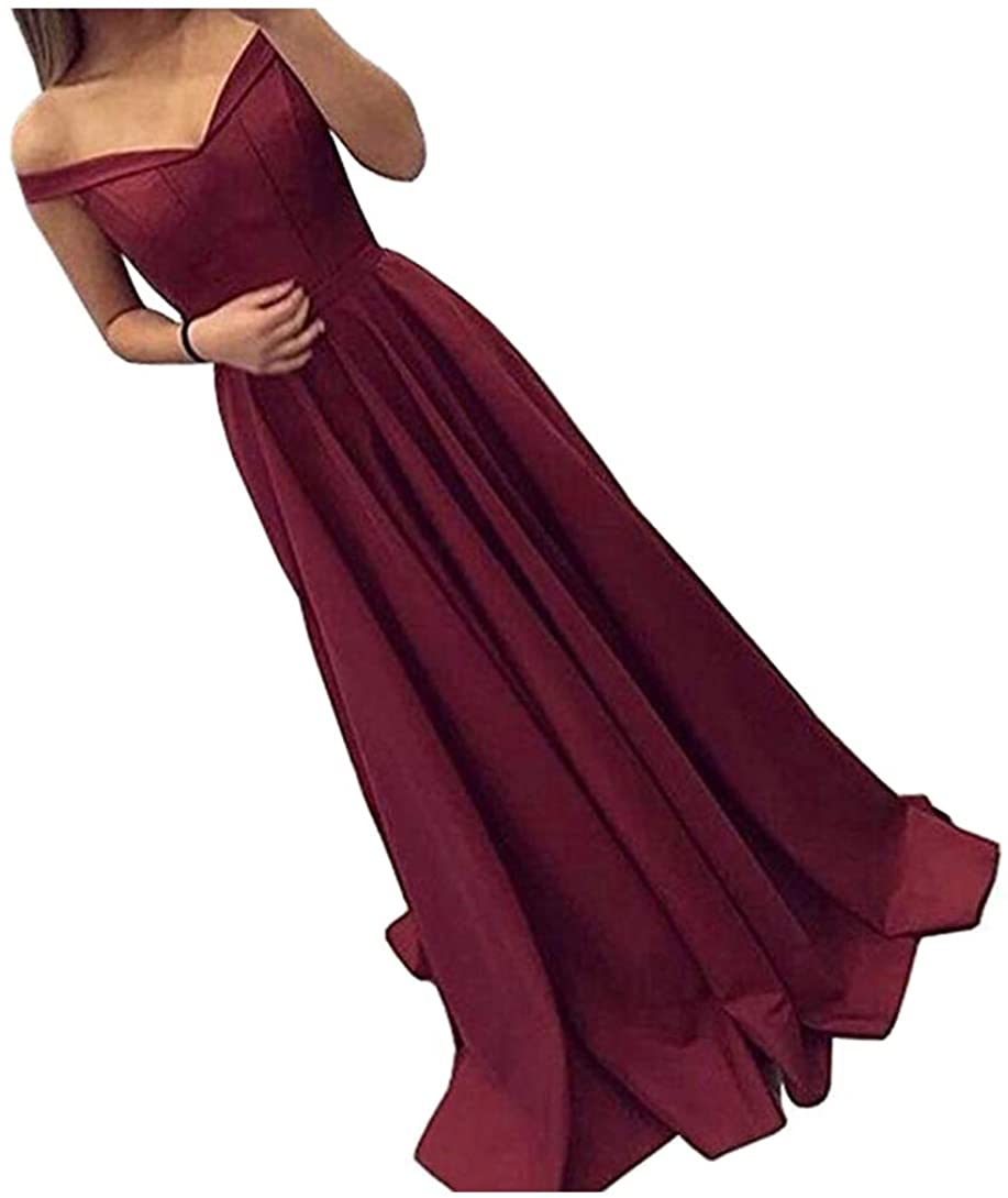 Price:$30.00 Dressylady Off The Shoulder A Line Long Prom Homecoming Dress Evening Gowns at Amazon Women’s Clothing store