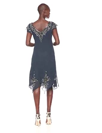Price:$158.00    J Kara Women's Flutter Sleeve Hanky Hem Short Cocktail Dress  Clothing