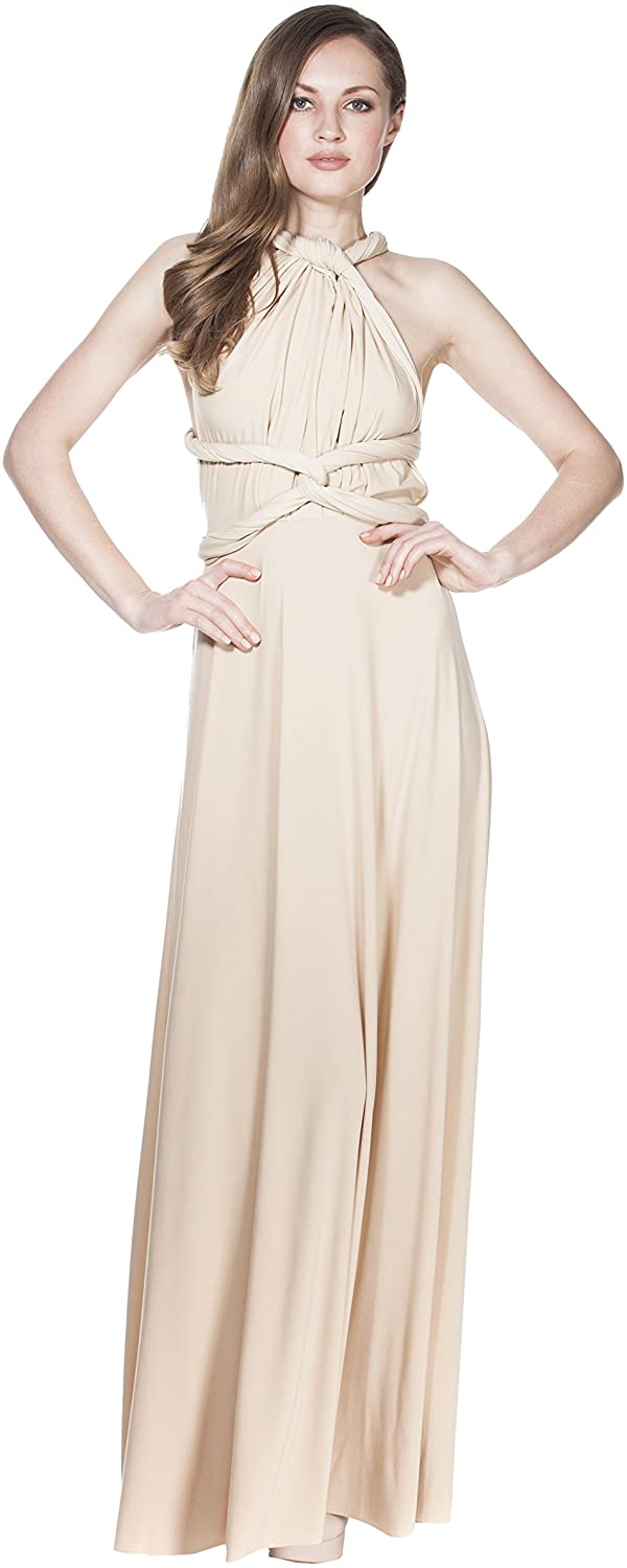 Price:$0.00 VON RONEN Made in USA Infinity/Transformer/Convertible Maxi Dress o/s Fits 0-12 at Amazon Women’s Clothing store