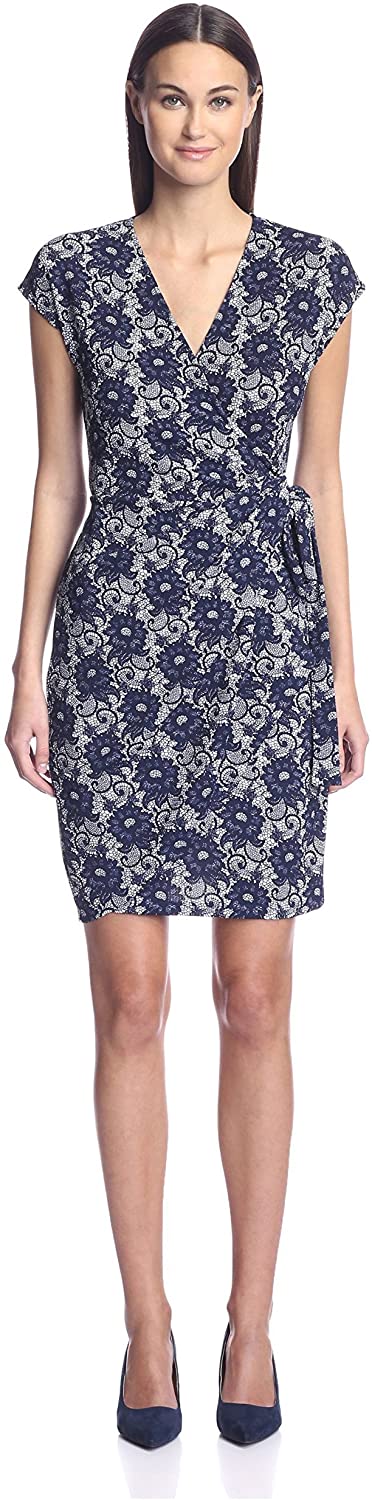 Price:$56.05    SOCIETY NEW YORK Women's Cap-Sleeve Wrap Dress  Clothing