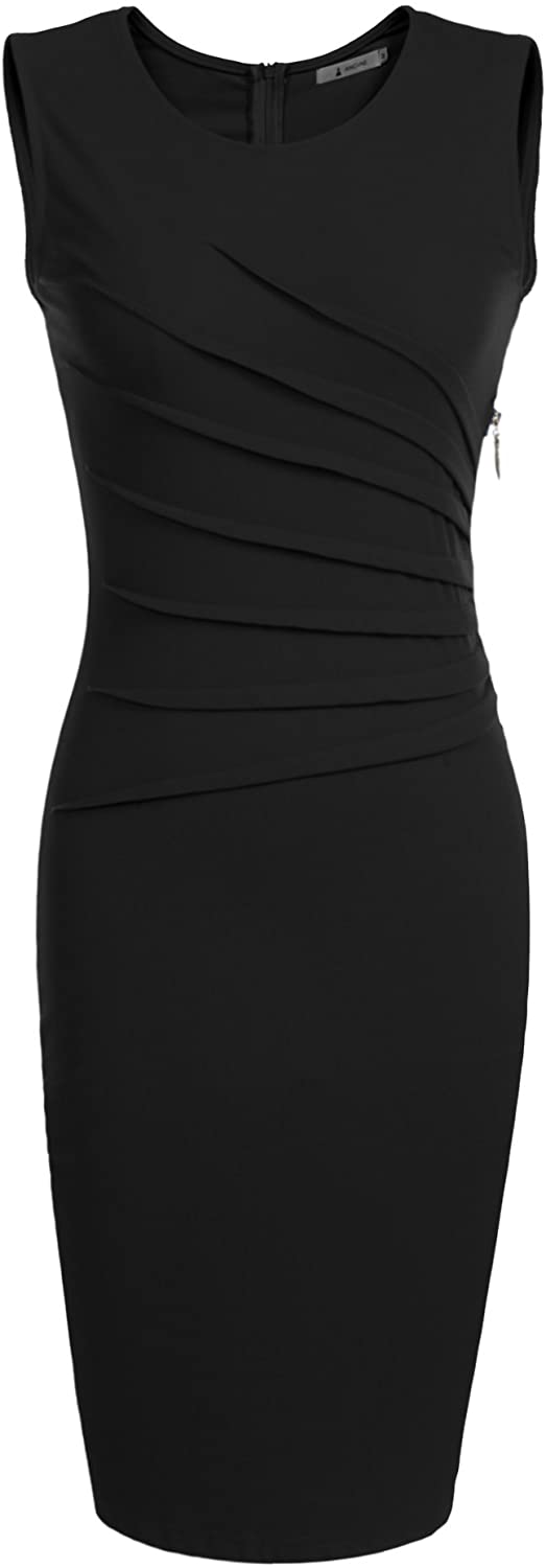 Price:$8.99 ANGVNS Women's Summer Sexy Stretch Ruched Sundress Slim Midi Dress at Amazon Women’s Clothing store