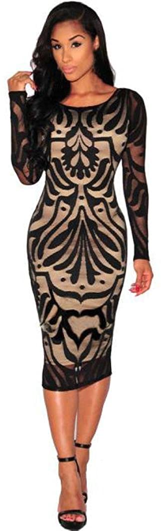 Price:$8.49    AmyDong Women Bodycon Bandage Evening Cocktail Long Sleeve Dress Lace Dress Ballet Skirt  Clothing