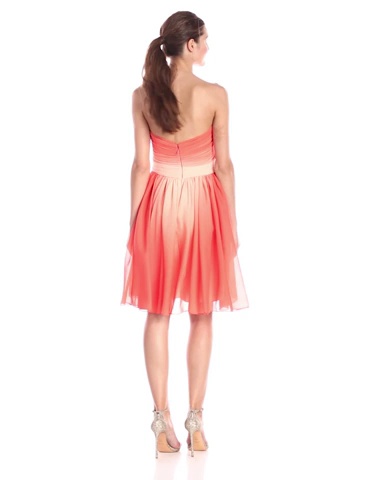 Price:$109.24    Halston Heritage Women's Strapless Chiffon Cocktail Dress, Glow Circular Ombre Print, 4  Clothing