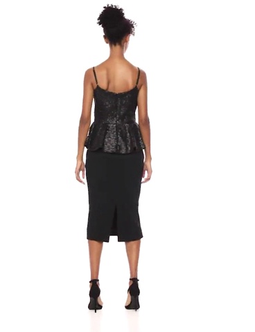 Price:$76.99 Dress the Population Women's Joan Sequin Crepe Sleeveless Peplum Midi Dress at Amazon Women’s Clothing store