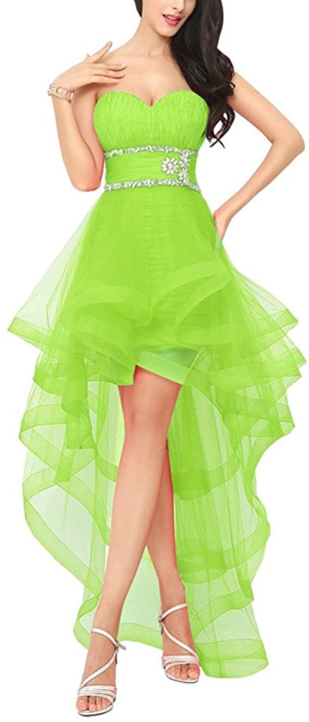 Price:$102.79 Lafee Bridal High Low Prom Evening Dresses Homecoming Cocktail Dress at Amazon Women’s Clothing store
