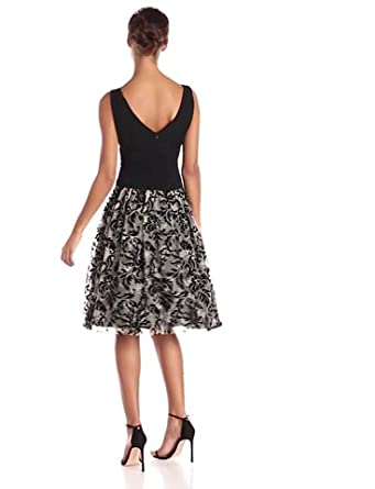 Price:$89.25    S.L. Fashions Women's Knit Top Lace Skirt Party Dress, Black/Ivory, 14  Clothing