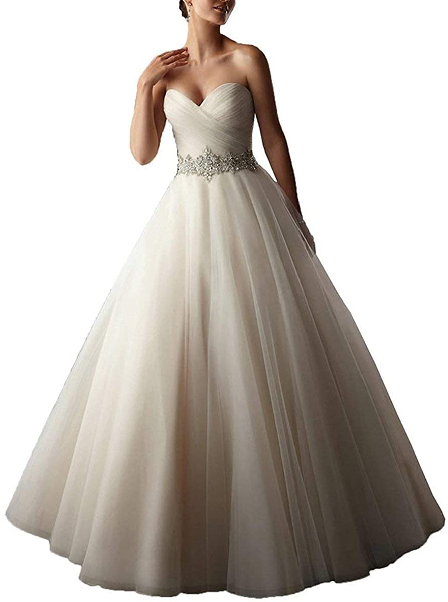 Price:$52.00 YIPEISHA Wedding Dress Sweetheart Tulle Wedding Dresses for Bridal Plus Size Ball Gowns at Amazon Women’s Clothing store