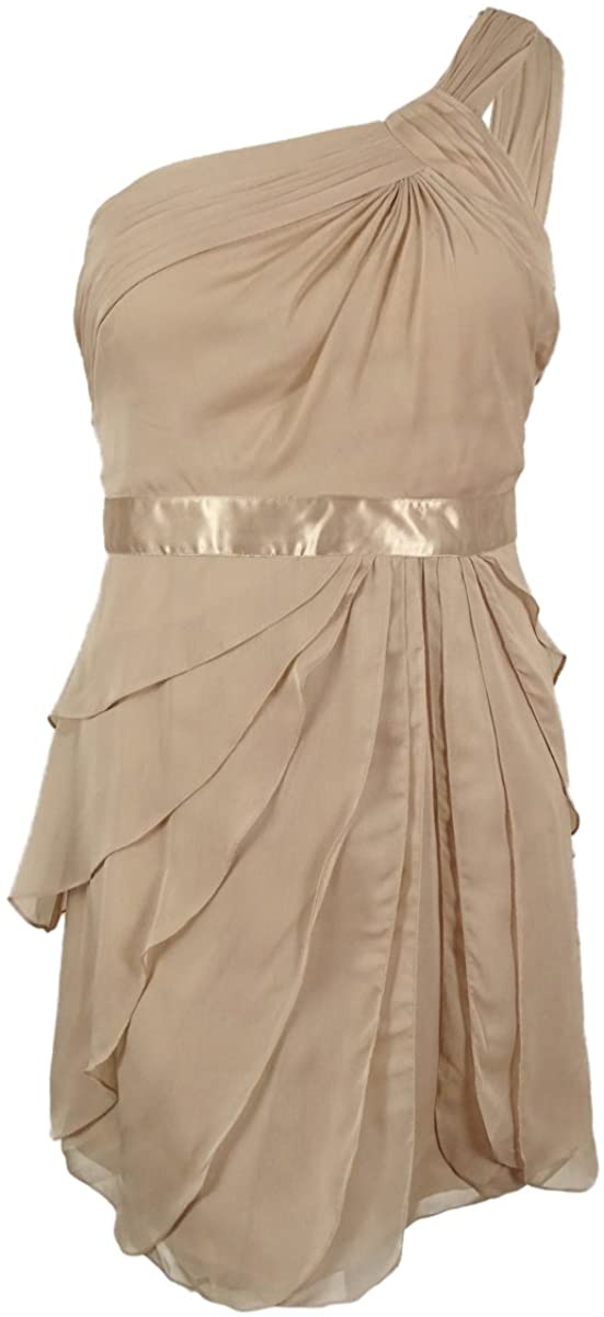 Price:$15.41 Adrianna Papell Women's Tiered Chiffon One Shoulder Dress at Amazon Women’s Clothing store