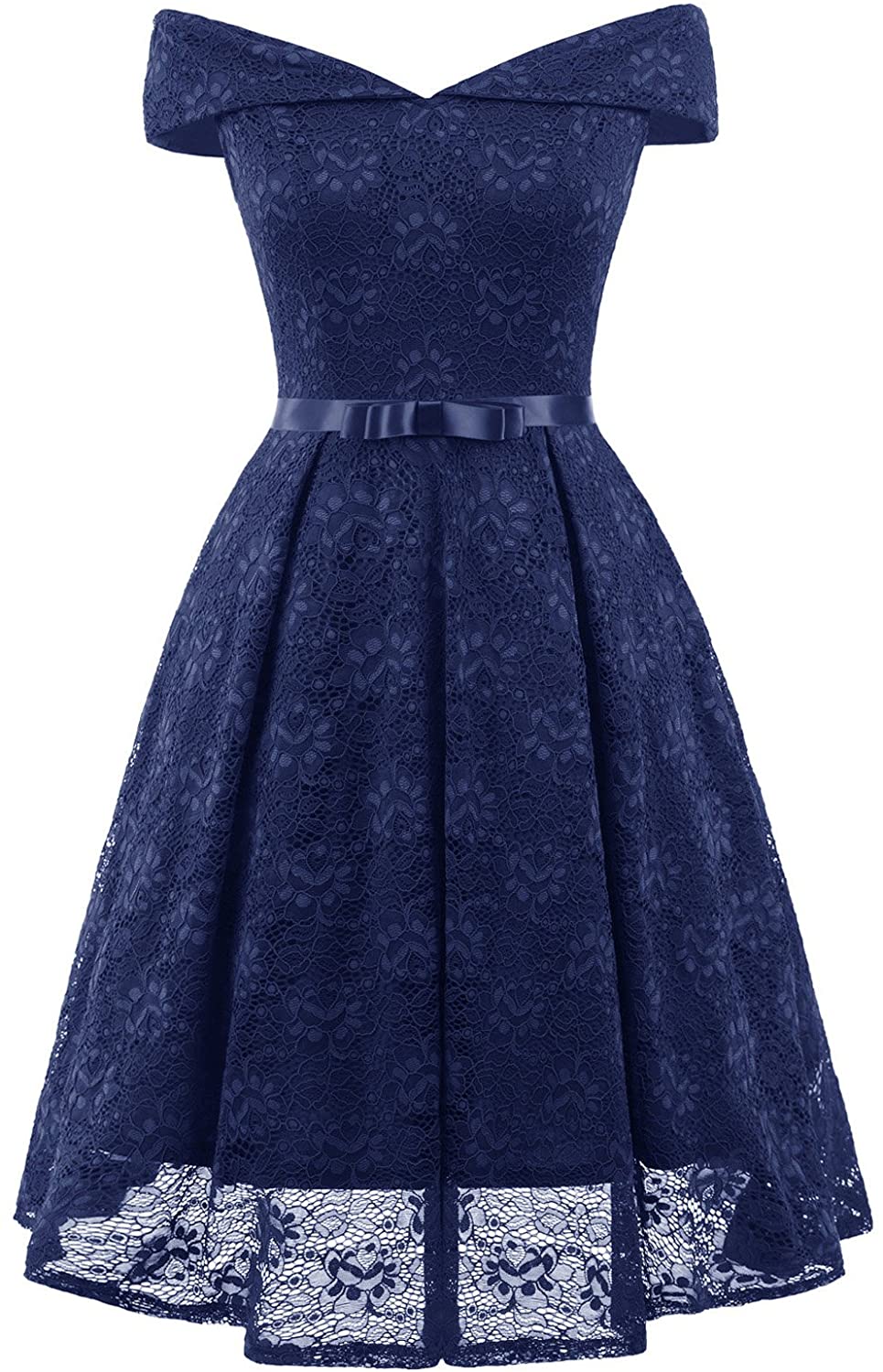 Price:$17.99    Belle Poque Plus Size Off-Shoulder Swing A-Line Dress Off Shoulder Pleated Evening Dress Size XL Navy Blue BP716-2  Clothing