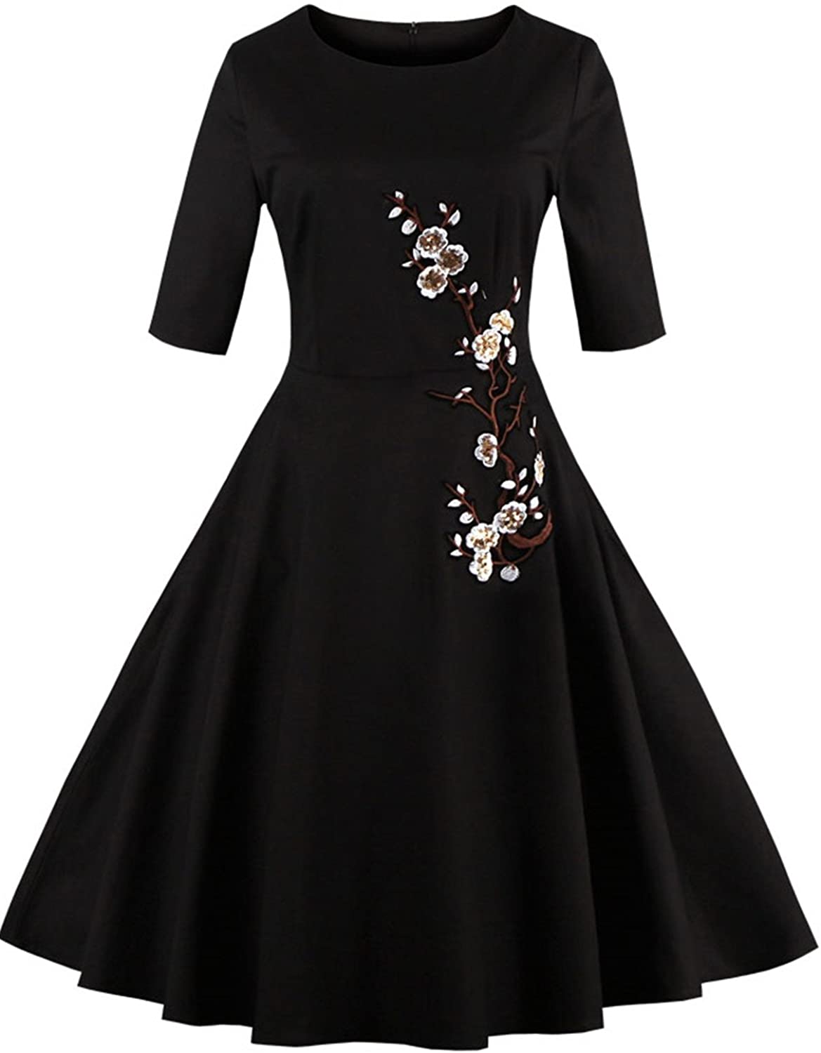 Price:$0.00 Babyonlinedress Babyonline Women Dress Half Sleeve 1950S Rockabilly Party Gown at Amazon Women’s Clothing store