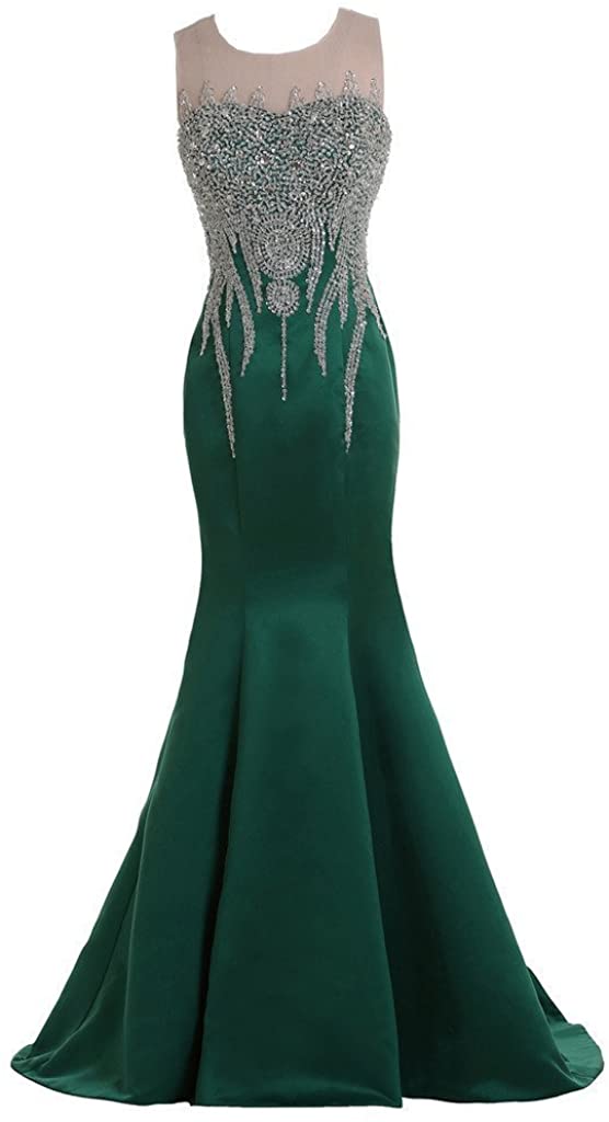 Price:$125.00    Promworld Mermaid Evening Dress for Women Formal Lace Appliques Long Prom Dress  Clothing