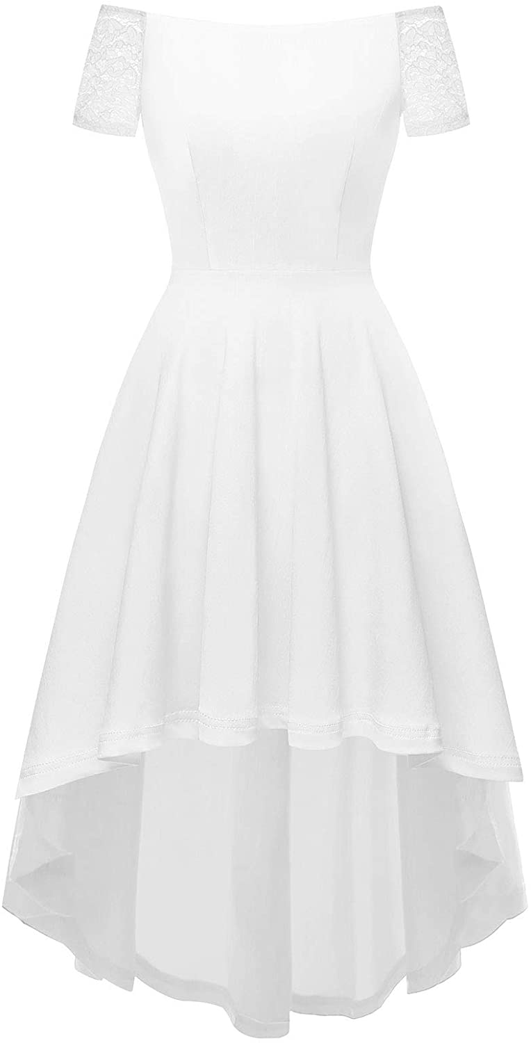 Price:$7.99 YOYAKER Women's Vintage Floral Lace Off Shoulder Bridesmaid Dress Evening Cocktail Party Dresses at Amazon Women’s Clothing store