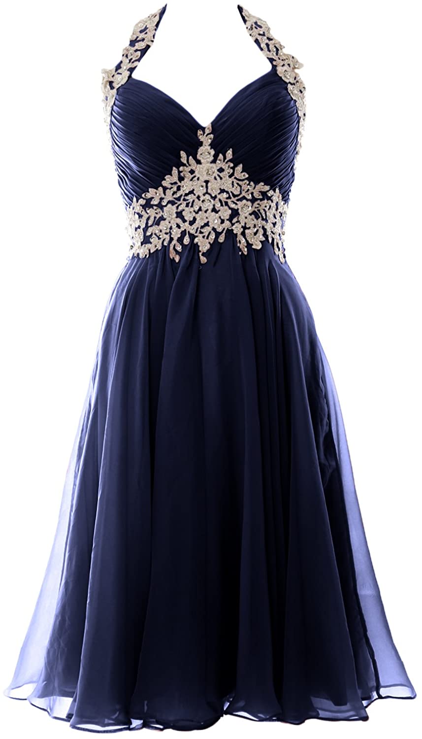 Price:$109.00    MACloth Women Halter Short Lace Beading Wedding Guest Dresses Homecoming  Clothing
