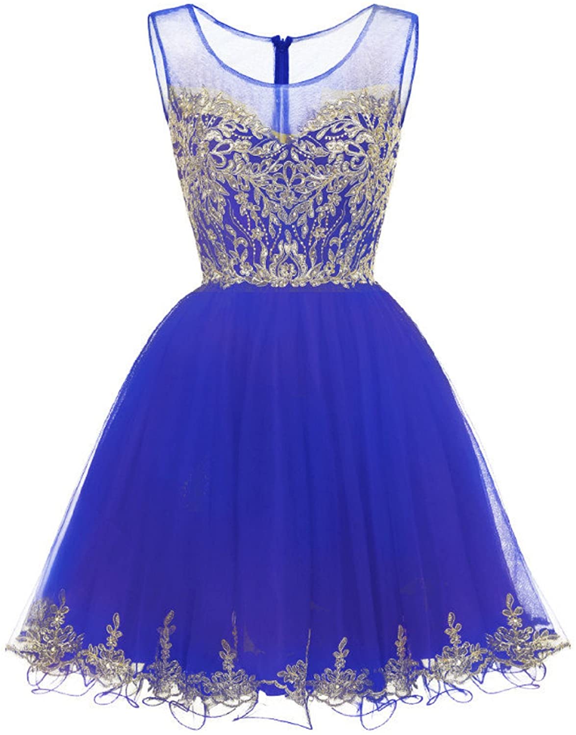 Price:$58.99 Short Tulle Homecoming Dresses Appliques Beads Prom Party Gowns at Amazon Women’s Clothing store