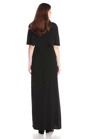Price:$229.99    Halston Heritage Women's Short Flounce Sleeve V-Neck Jersey Gown  Clothing