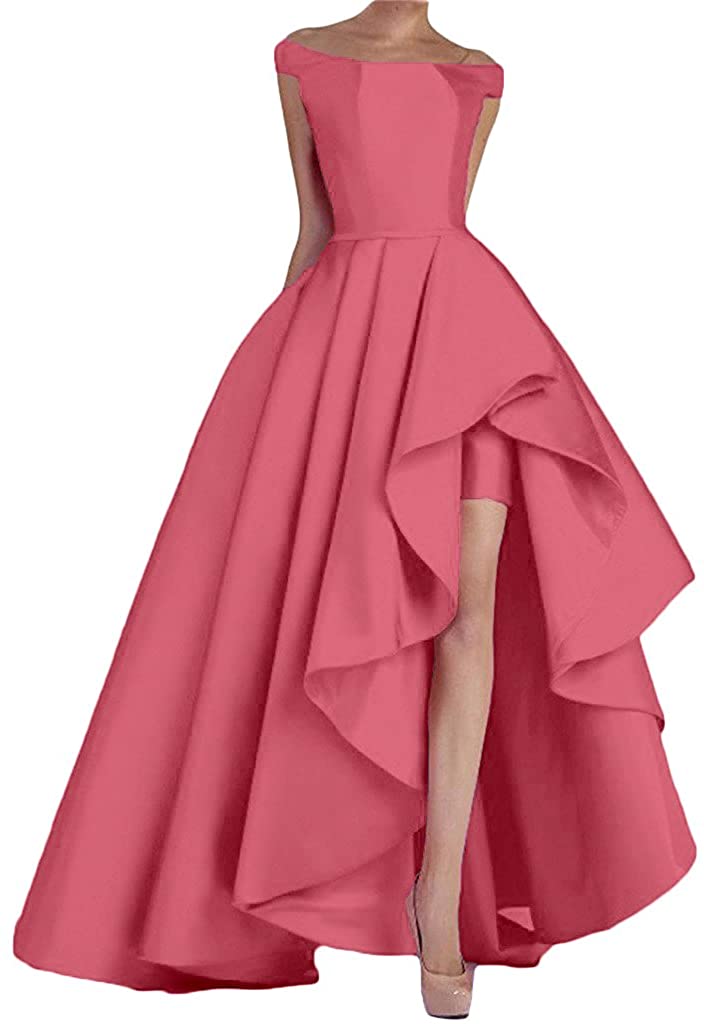 Price:$79.99 KevinsBridal Women's Off Shoulder Long High Low Prom Gowns at Amazon Women’s Clothing store