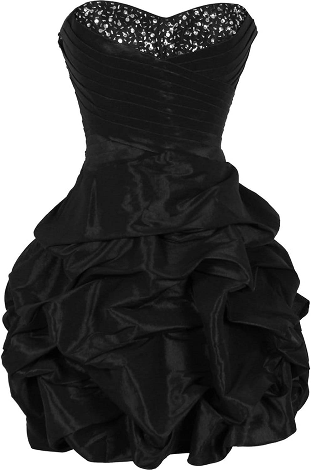 Price:$79.00    KAY&LAYLA Women's Short Prom Beaded Taffeta Mini Bubble Party Dress SLFD055  Clothing
