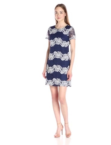 Price:$86.25    Jessica Simpson Women's Floral 2 Tone Lace Dress  Clothing