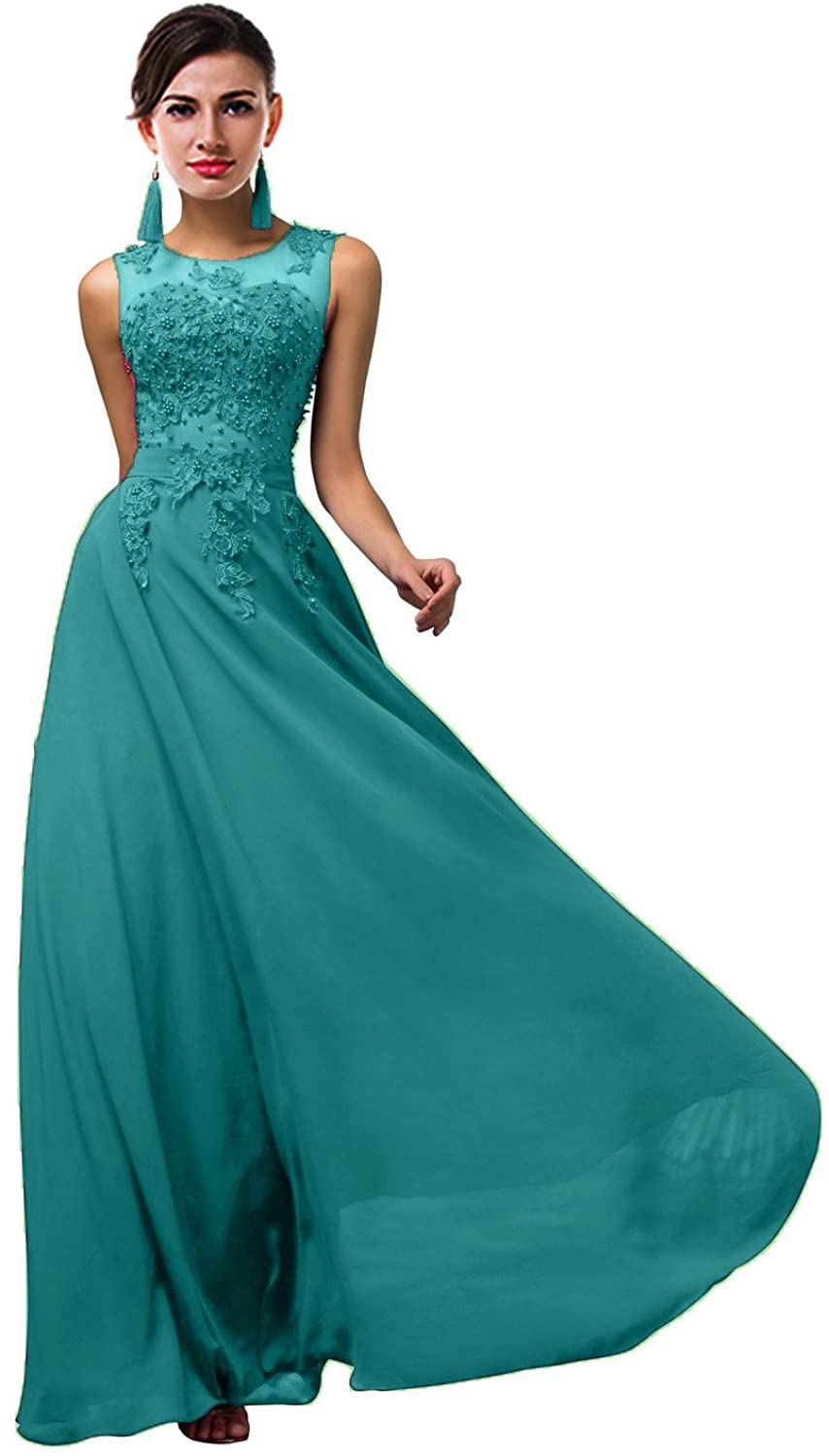 Price:$0.00 ThaliaDress Women Long Sheer Neck Evening Bridesmaid Dresses Prom Gowns T004LF at Amazon Women’s Clothing store