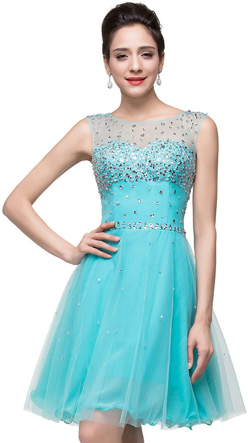 Price:$62.99    MisShow Sparkly A Line Scoop Short Prom Party Homecoming Dress  Clothing