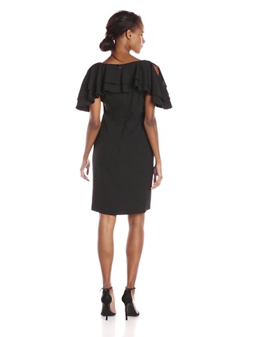 Price:$55.00    S.L. Fashions Women's Ruffle Pop Over Sheath Dress  Clothing