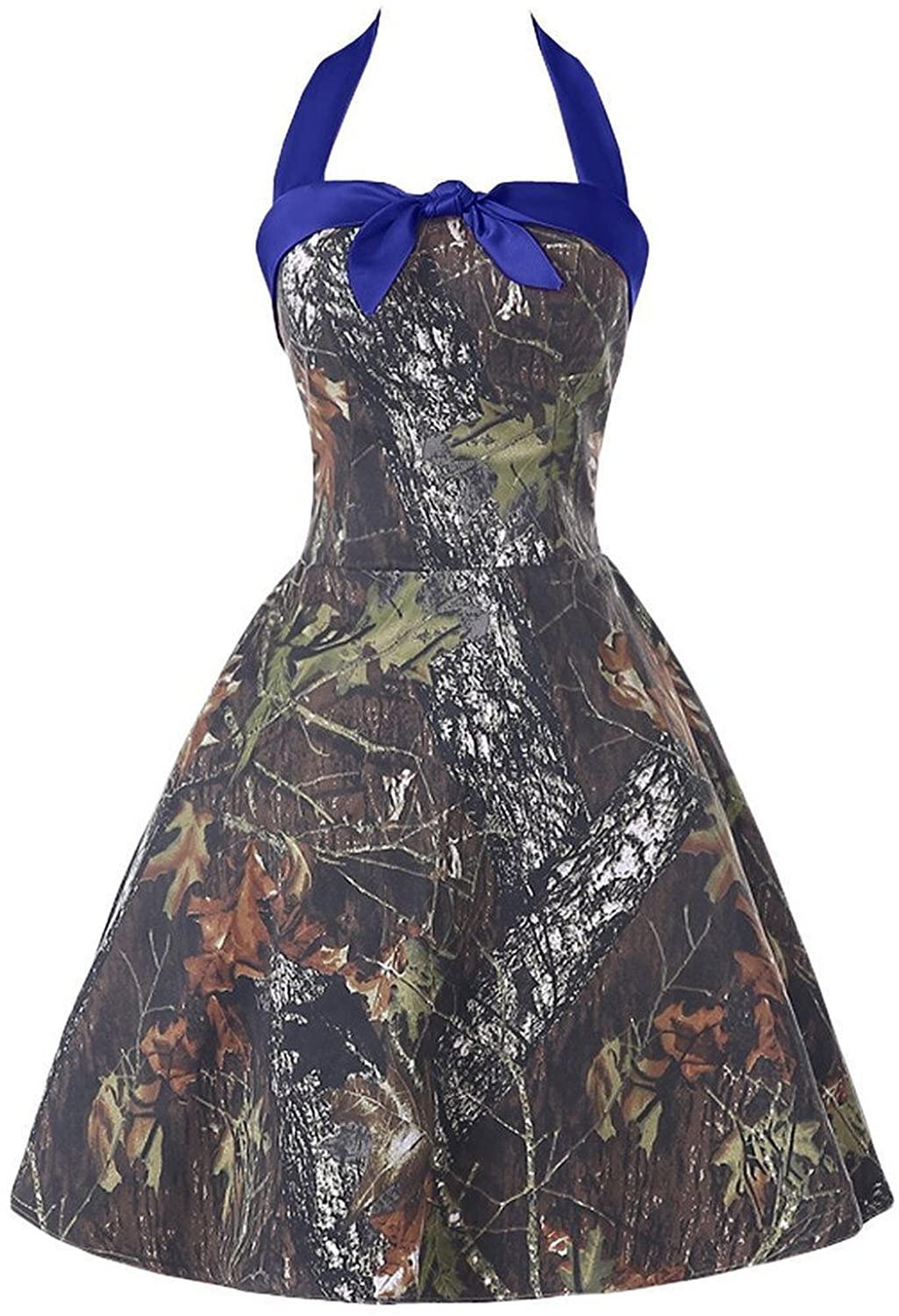 Price:$79.36 DianSheng Women's Short Halter Camouflage Homecoming Cocktail Dress Evening Ball Gown CK14 at Amazon Women’s Clothing store