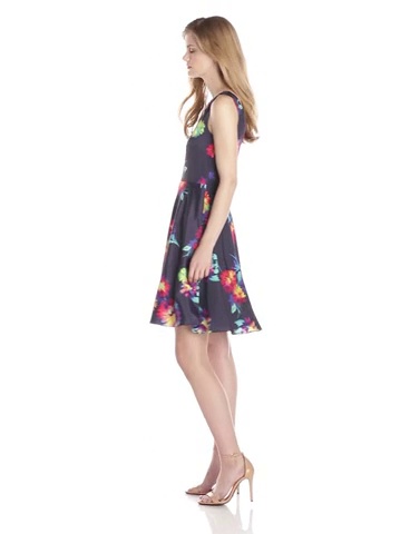 Price:$95.00    Betsey Johnson Women's Floral Fit and Flare Dress  Clothing