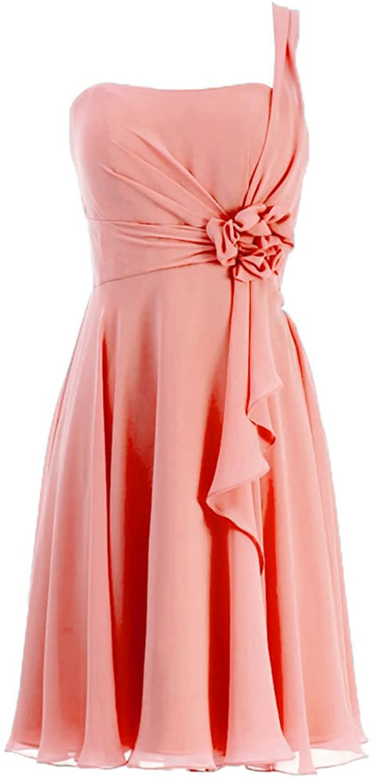 Price:$0.00 JAEDEN Bridesmaid Dress Prom Dresses Short Chiffon One Shoulder Party Dress at Amazon Women’s Clothing store