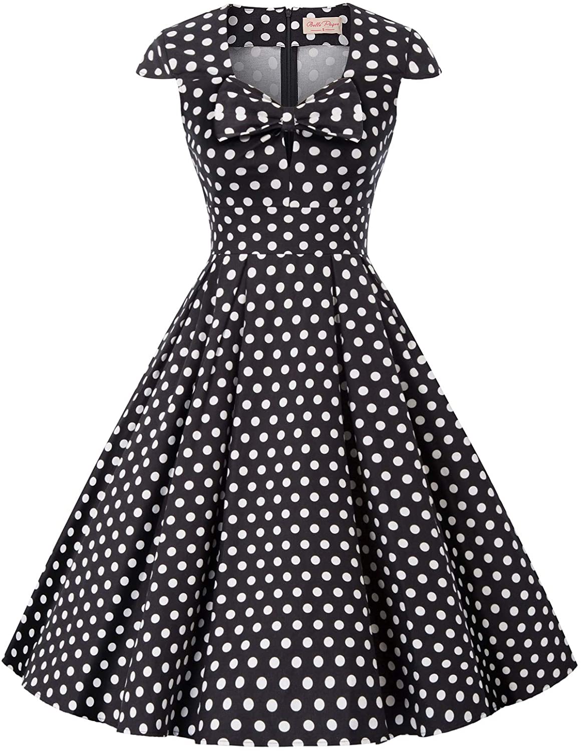 Price:$19.88 Belle Poque Swing Vintage Dresses Cap Sleeve Polka Dot Rockabilly Dress 1950s at Amazon Women’s Clothing store